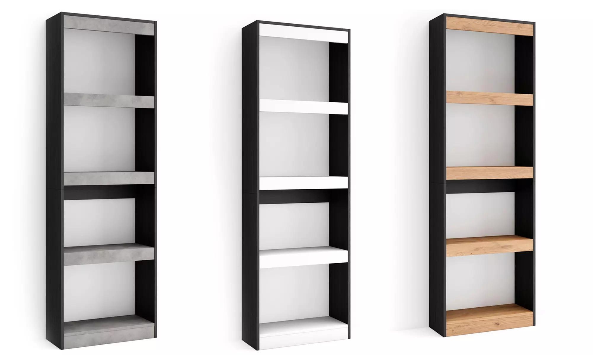 Elegante estantería de madera porosa; 60cm x 186cm x 25cm