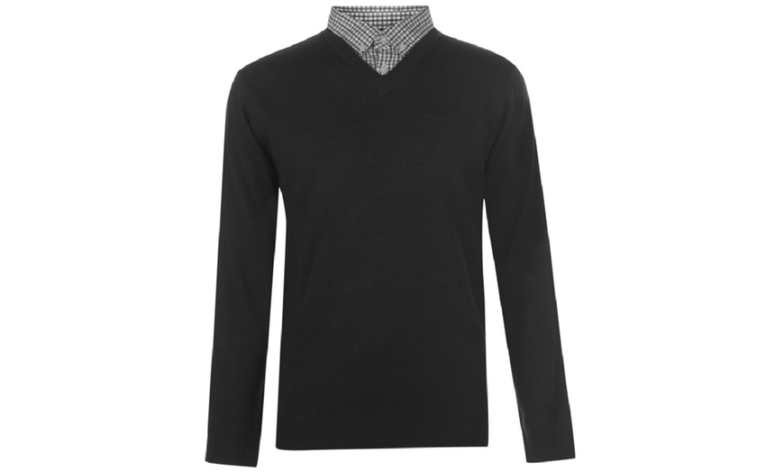 Image 2: Pierre Cardin Mock V-Neck Jumper