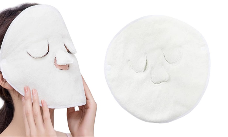 Image 1: One or Two Reusable Face Towel Steamer Masks