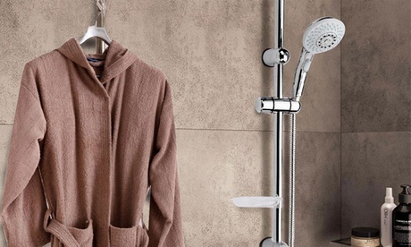 Saliscendi cromato con soffione doccia multifunzione