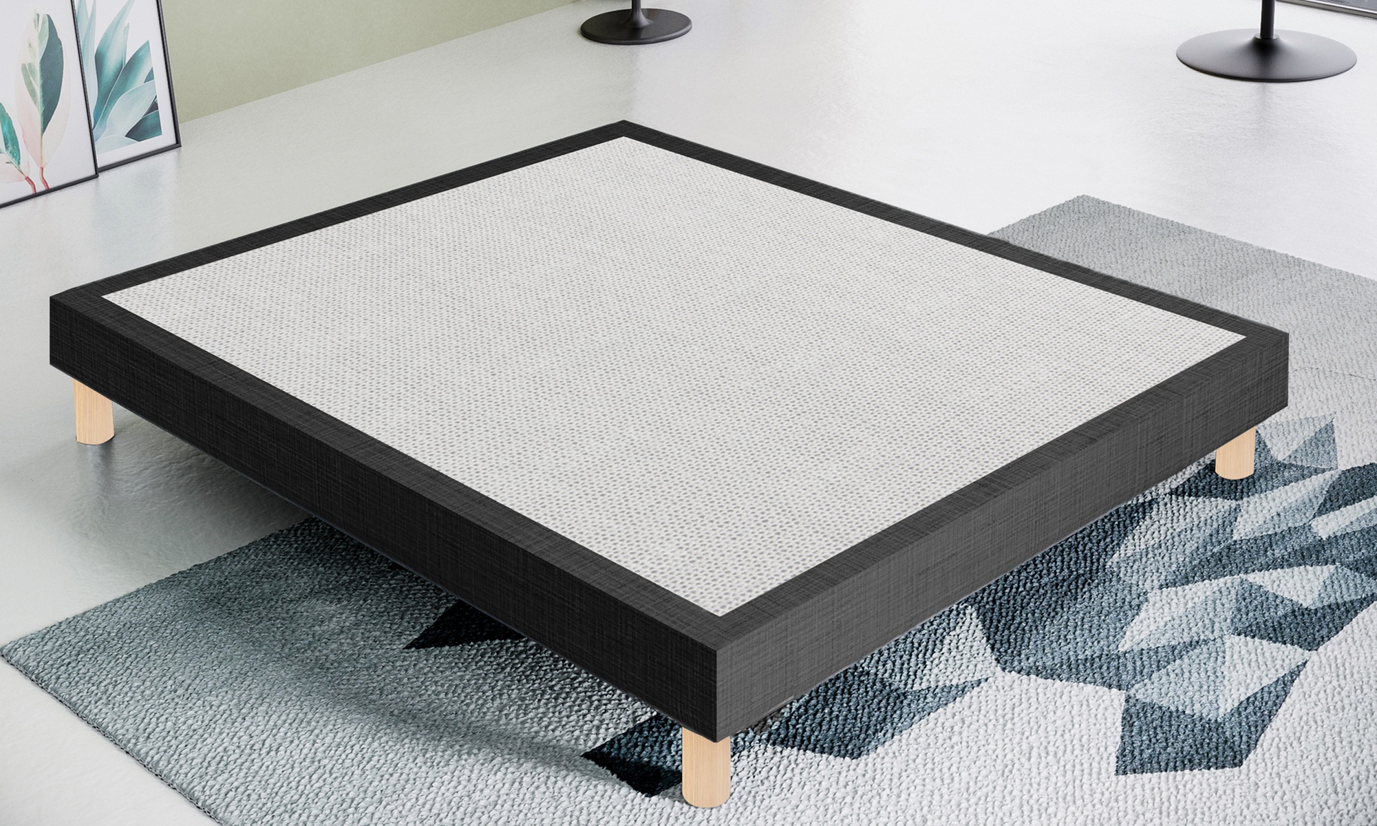 Lit sommier en tissu