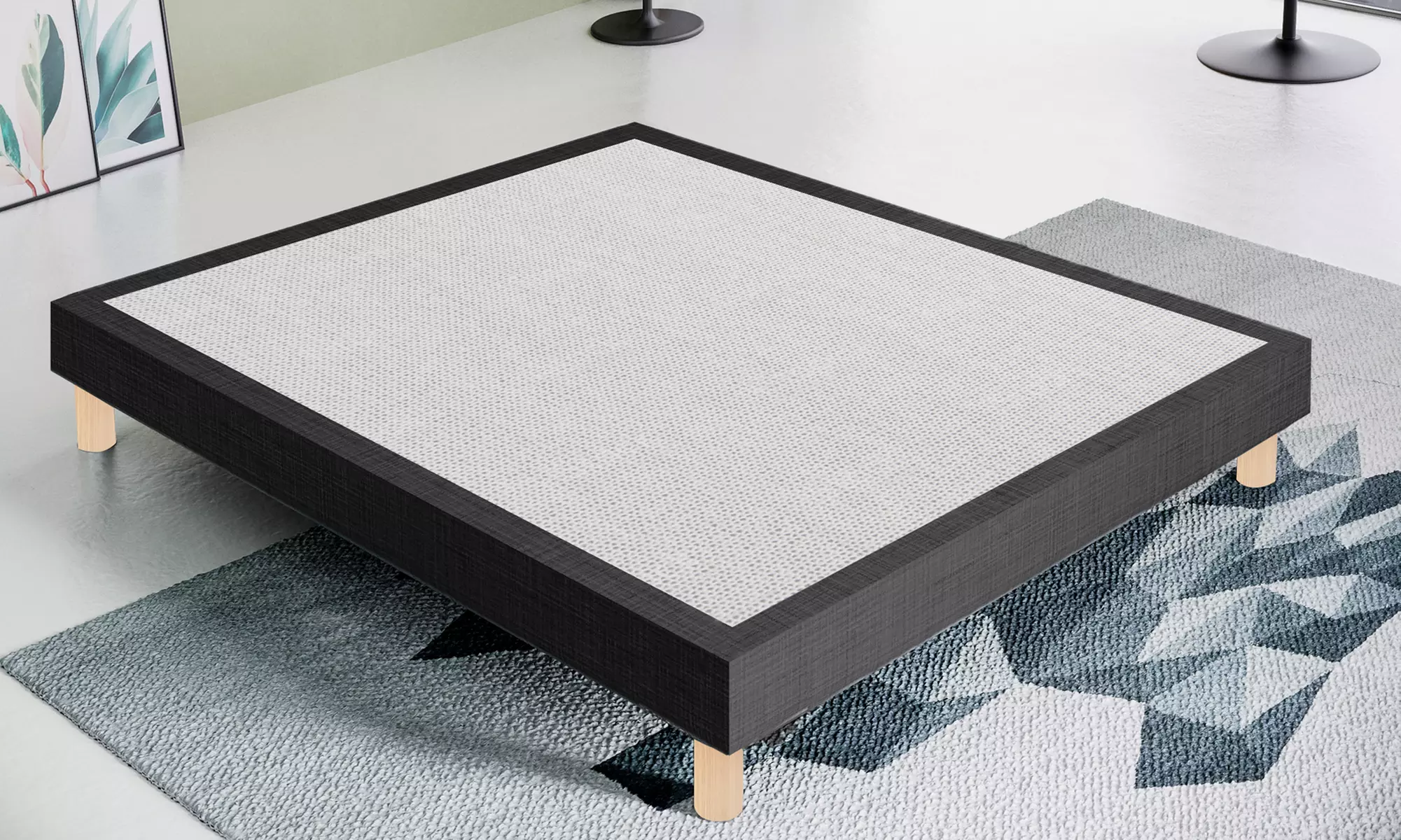 Lit sommier en tissu