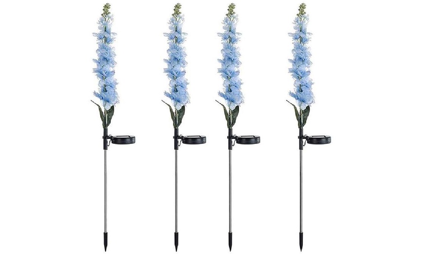 Image 12: One, Two or Four Solar Artificial Violets Flowers Lights