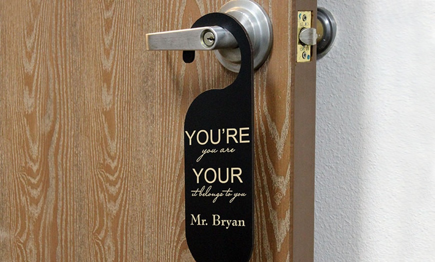 Personalized Door Knob Signs - Etchey | Groupon