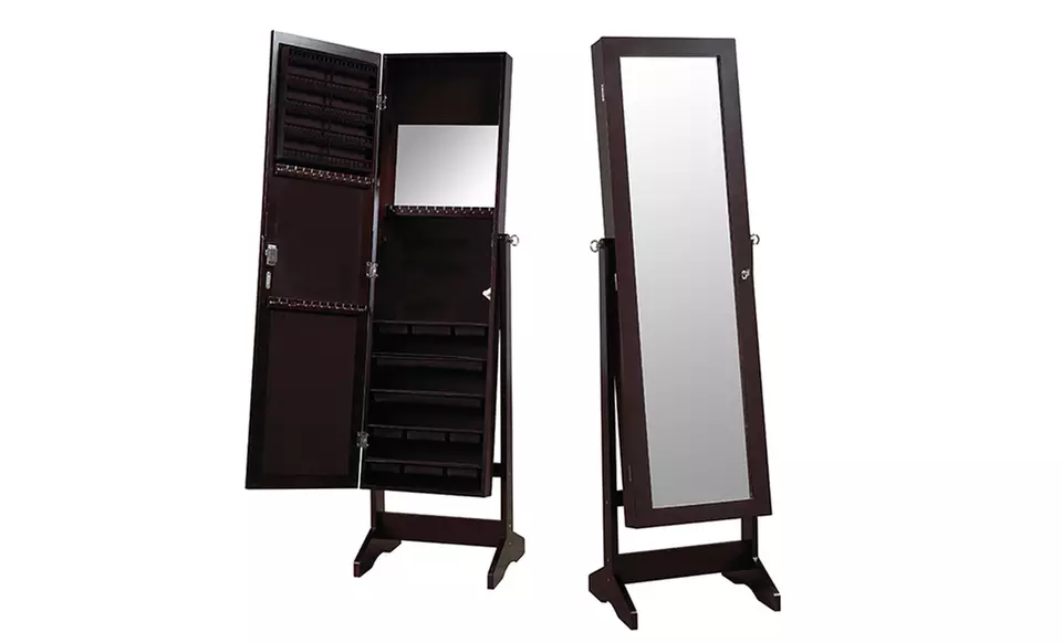 Freestanding Mirror and Jewelry Cabinet - Primary Image