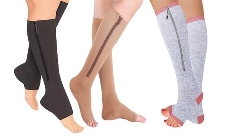 Fino a 4 paia di calze compressive con zip, disponibili in 3 colori