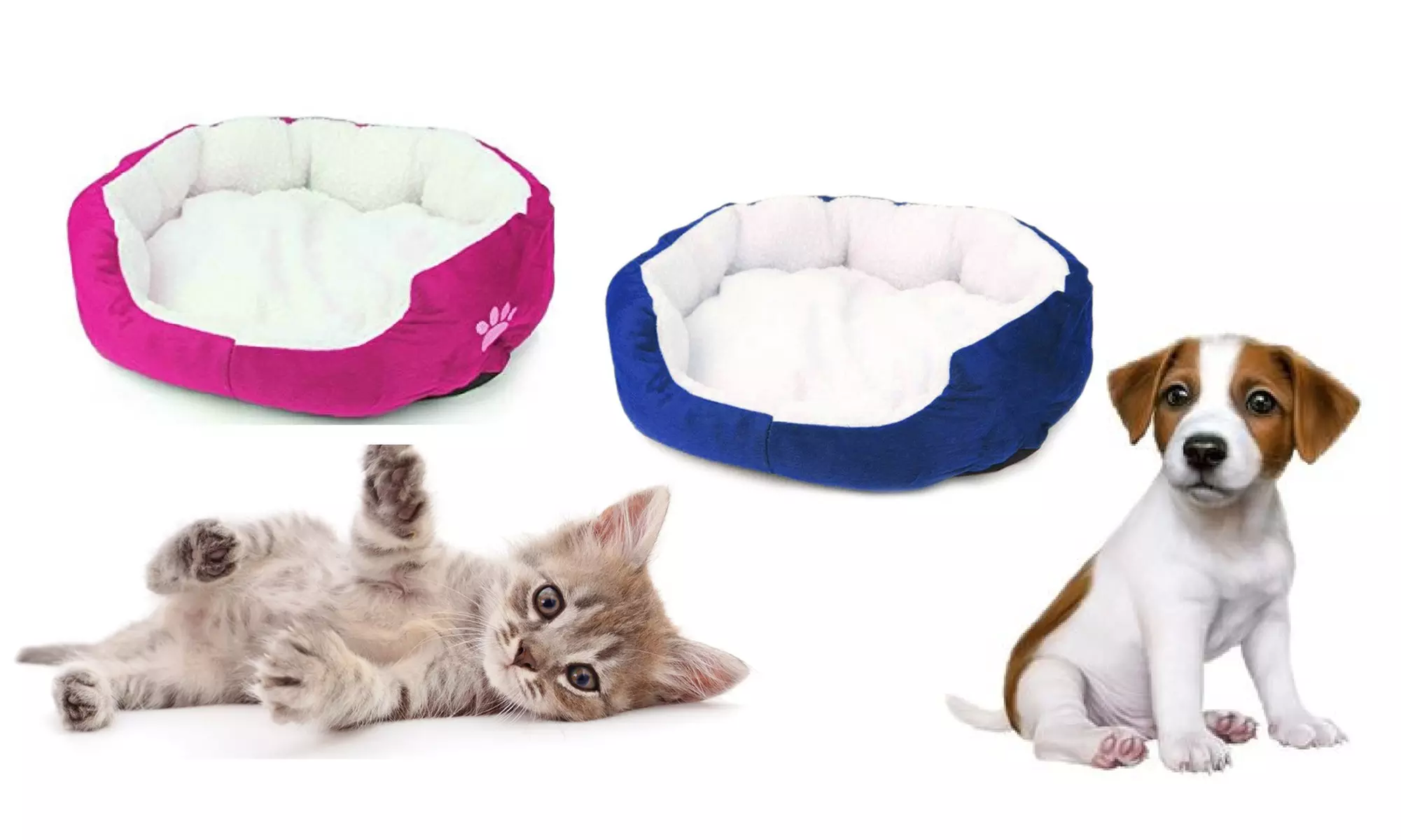 Panier en polaire pour les chiens et les chats de 50 x 40 x 15 cm, coloris au choix - Primary Image