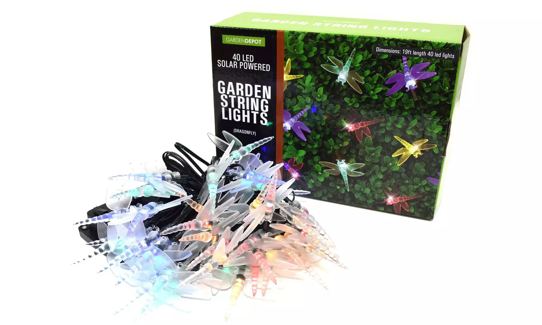 40 LED Solar-Powered Dragonfly Garden String Lights - Second Medium