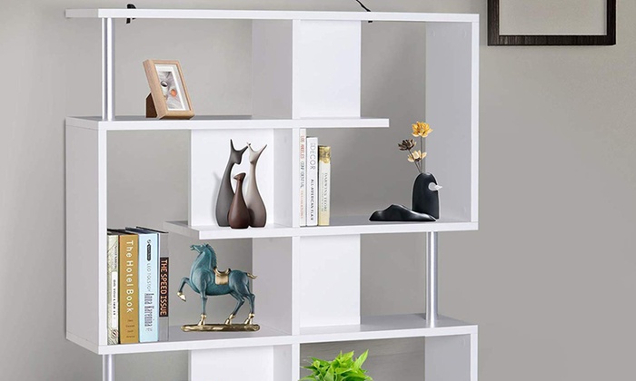 Up To 48 Off Homcom Bookcase 5 Tier Shelve Groupon