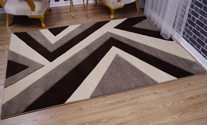 Image 5: Modern Zig Zag Hand Carved Rugs 