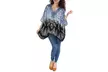 Shoreline Tie Dye Embroidered Poncho Tunic With Front Tie. Plus Sizes Available. - Image 4