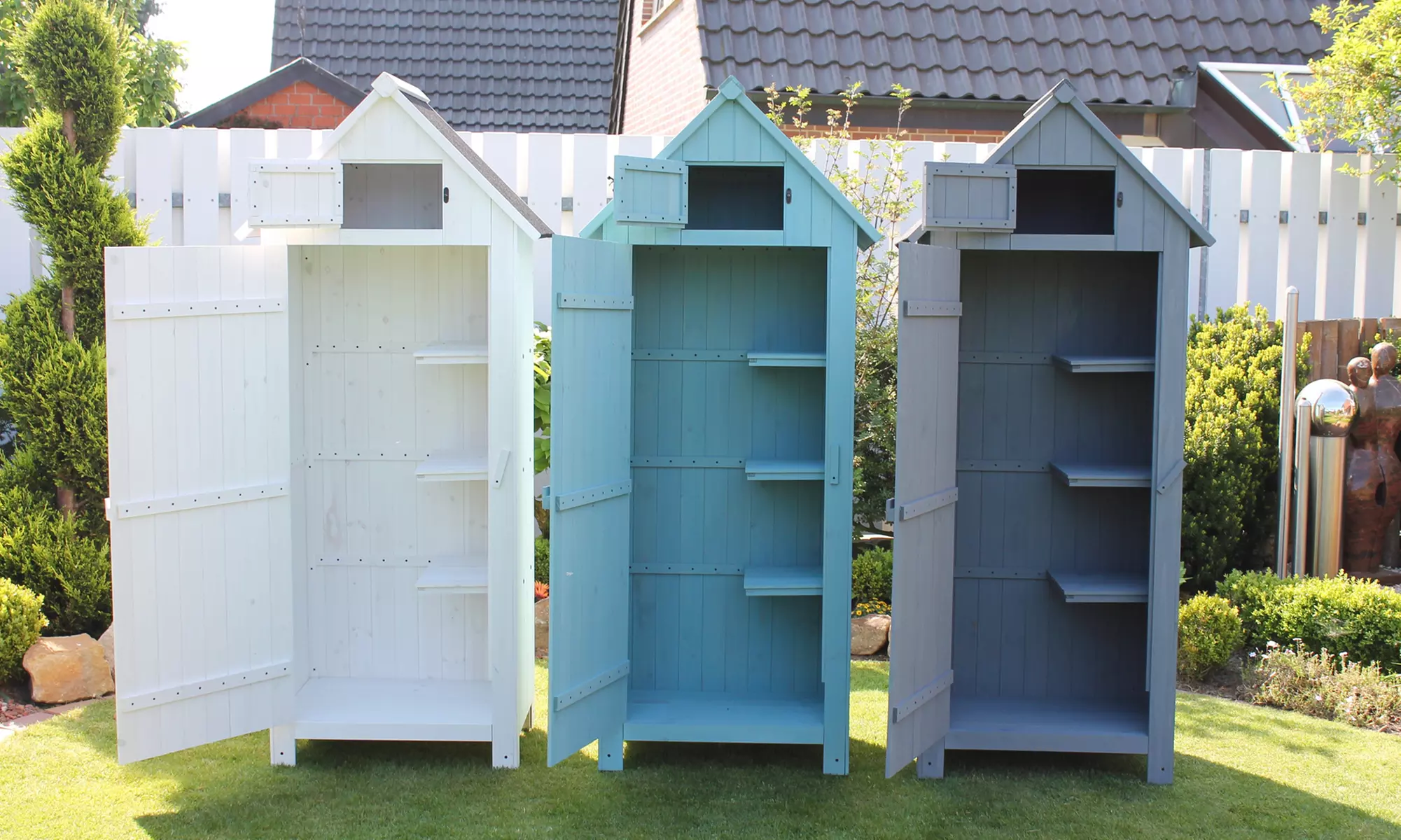 Leco Gartenschrank Vintage oder Vintage Plus in Dunkelgrau, Minze oder Weiß - Primary Image