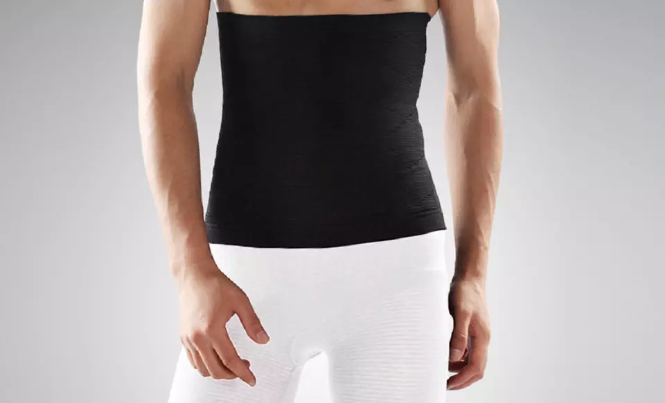 Transform Compression and Detox Waist Wrap Slimmer for Men in Black - Primary Image