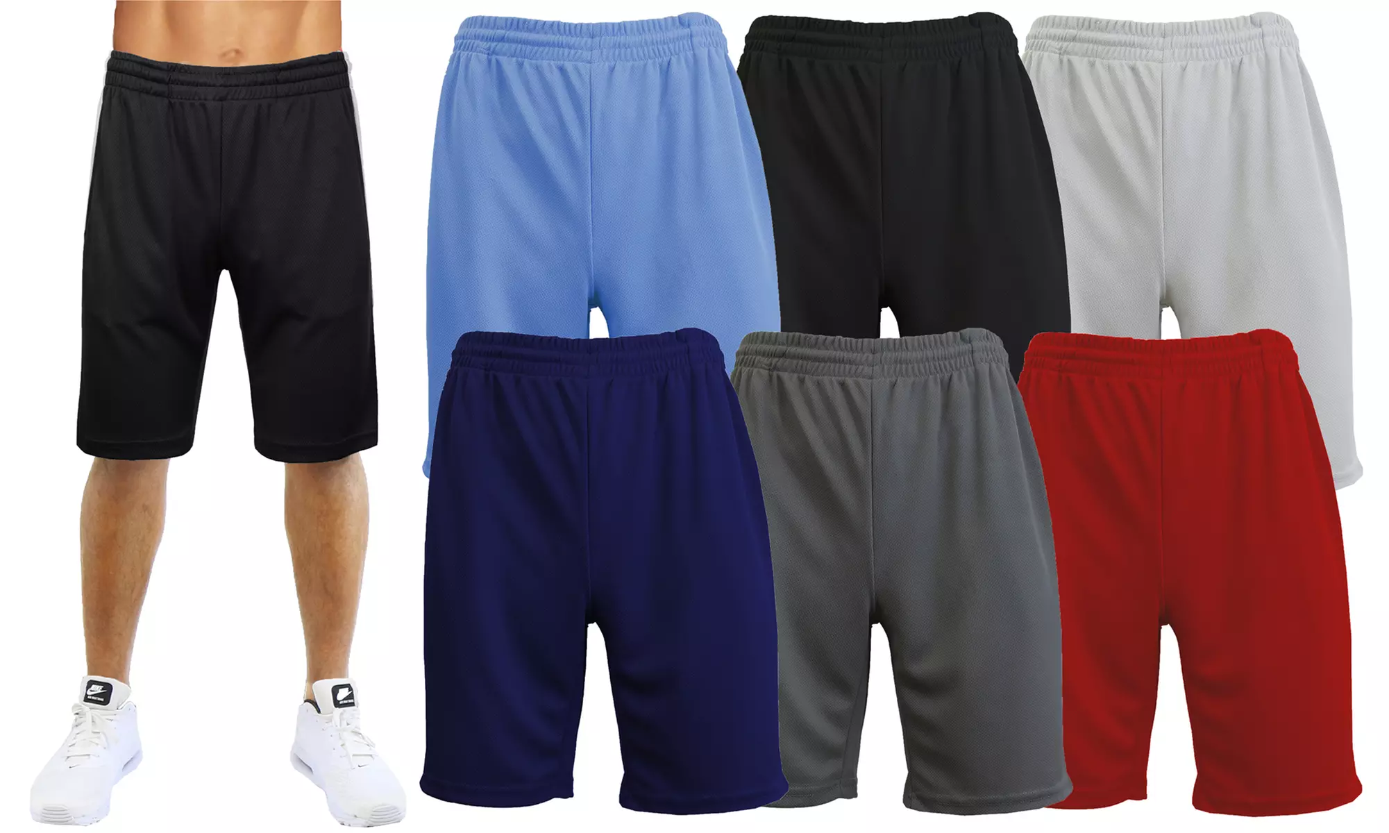 Galaxy By Harvic Men's Moisture-Wicking Active Mesh Performance Shorts (S–2XL) (3-Pack) - Primary Image