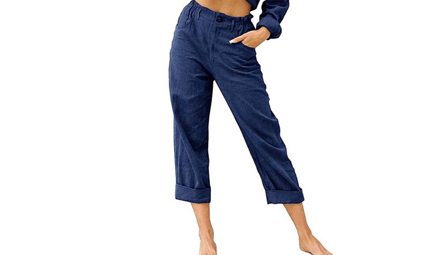 Image 8: Pantaloni elasticizzati da donna con tasche