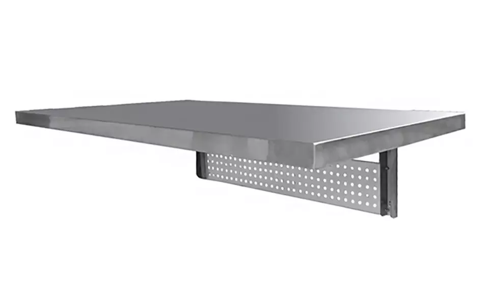 Wall Mountable Stainless Steel Folding Work Table - Primary Image