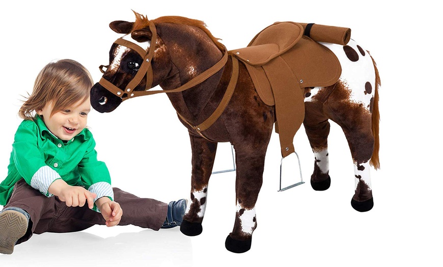 Image 5: Plush Sit-On Pony Toy