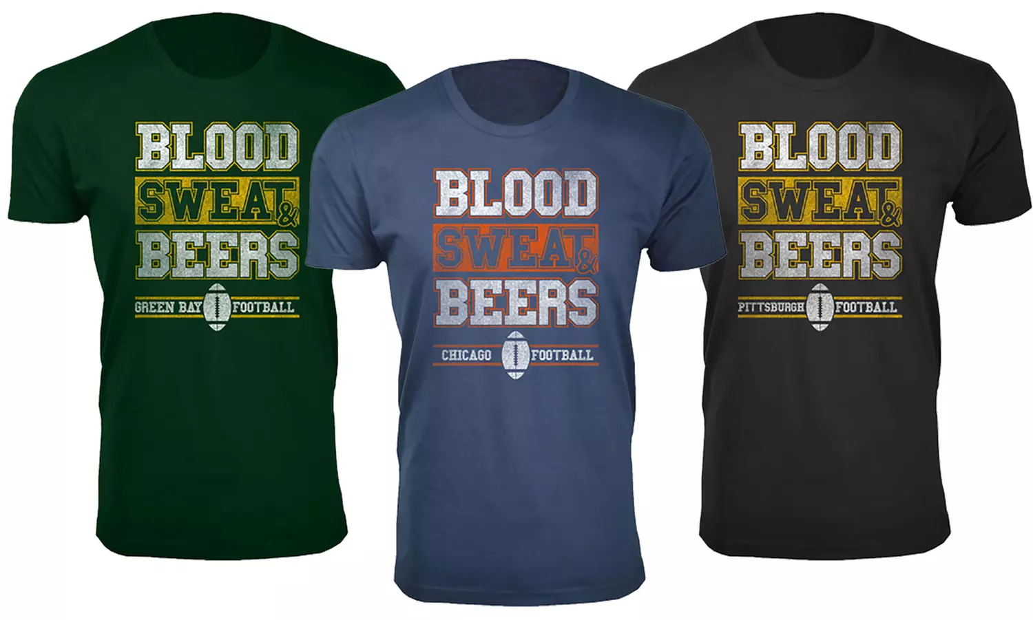 Men's Blood Sweat & Beers Football T-Shirts (S–3XL) - Primary Image