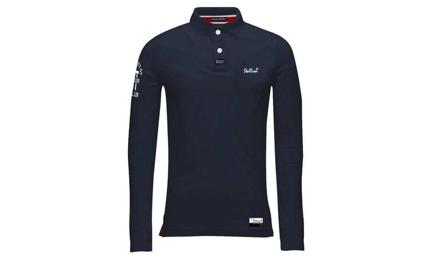 Image 6: Stallion Long Sleeve Polo Shirt