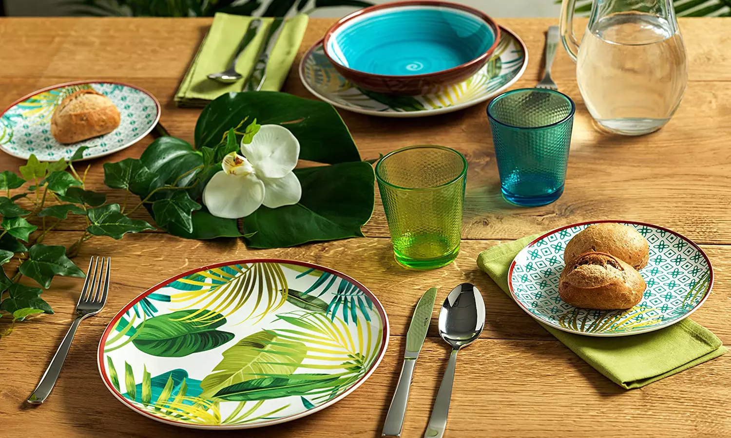 Servizio piatti da 18 pezzi Metropolis Jungle Tognana - Image 3