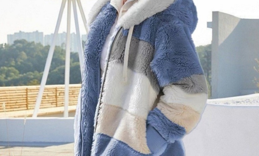 Image 11: Women’s Plush Hooded Coat