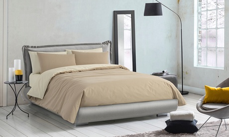 Set copripiumino bicolore, disponibile in 3 misure e 12 colori