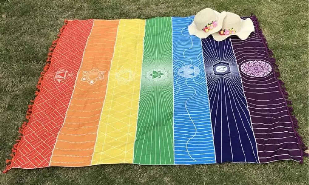 Yogamatte mit Chakren-Muster in der Größe nach Wahl - Second Medium