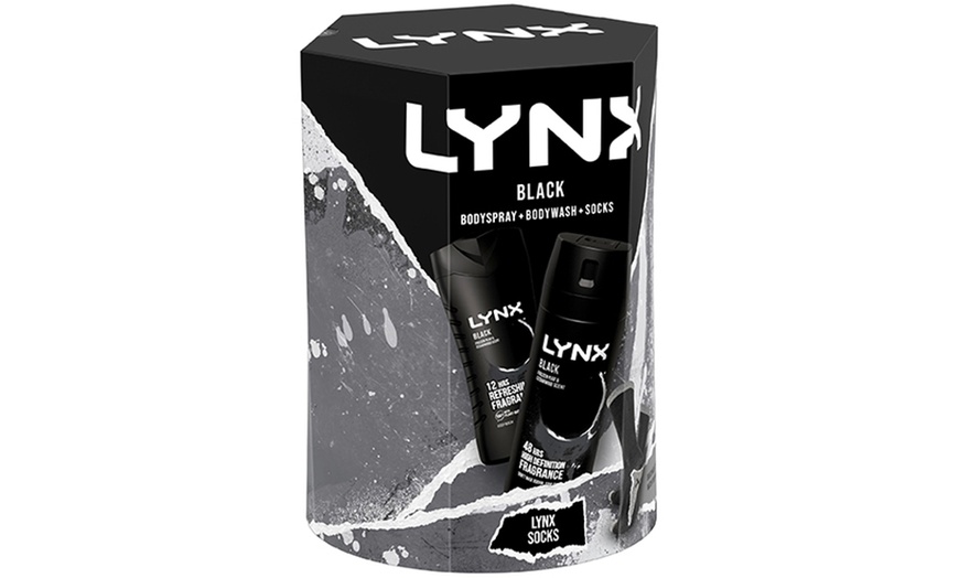 Image 4: Lynx Black Men's Gift Set: Body Wash, Body Spray with Socks