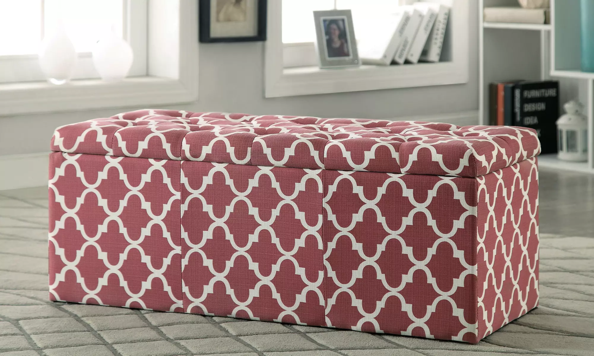 Upholstered Storage Ottoman | Groupon Goods