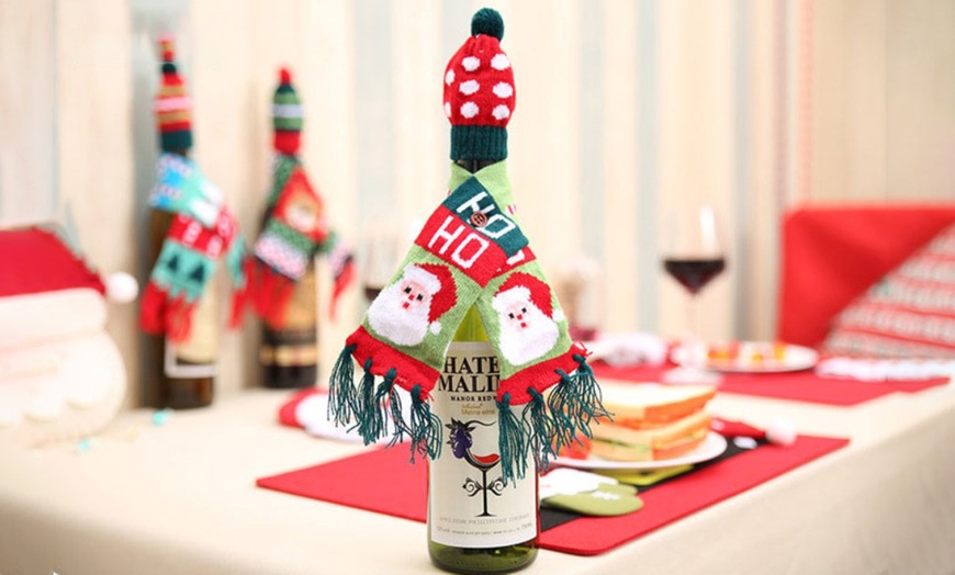 Image 5: Christmas Wine Bottle Decorations