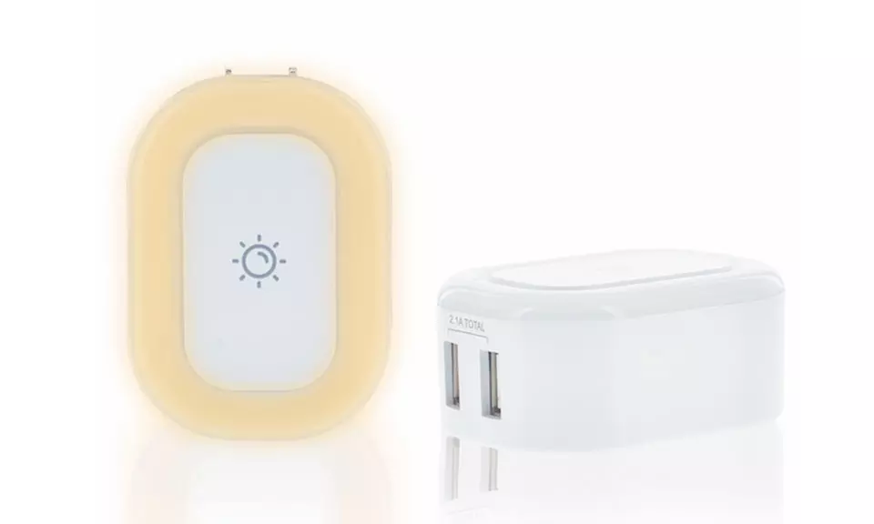 Aduro PowerLite Dual USB Charger and Night Light (1- or 2-Pack) - Image 4