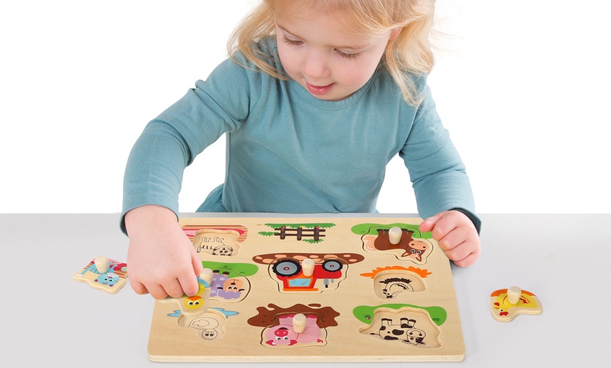 Image 6: Lelin Wooden Farm Puzzle
