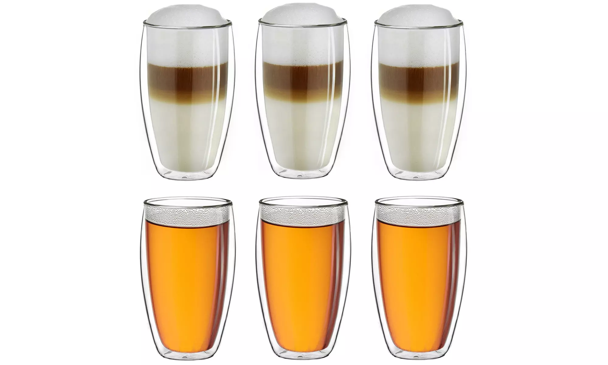 Geschenkdoos met 4 of 6 dubbelwandige glazen van het merk Creano