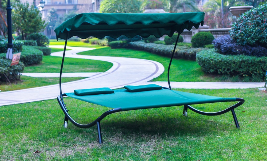 Image 1: Sun Lounger with Canopy