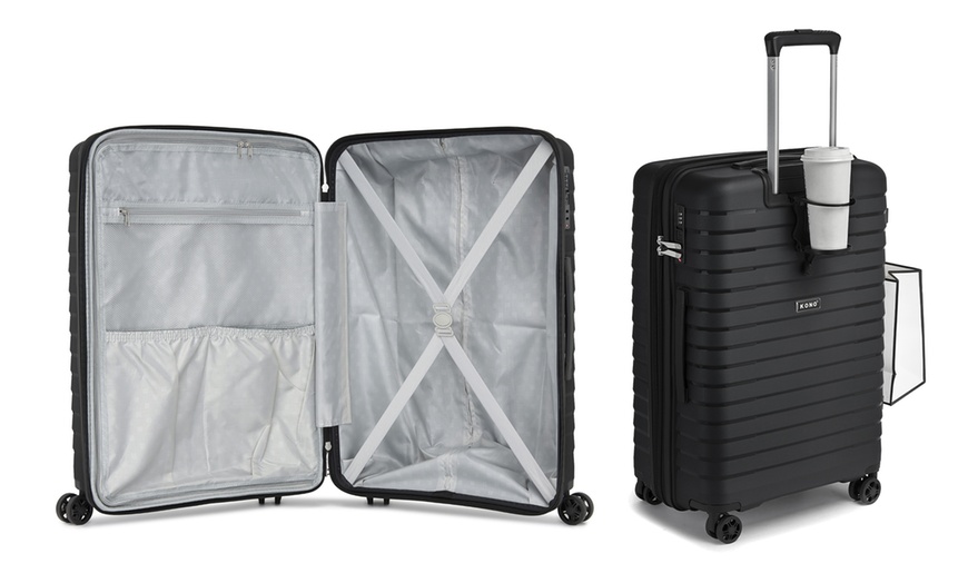 Image 7: Valises Kono rigides à poignée télescopique avec serrure TSA