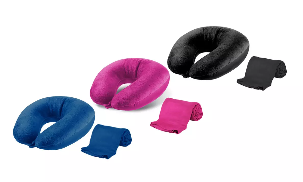 Cloudz Microbead Comforlite Travel Pillow and Travel Blanket - Primary Image