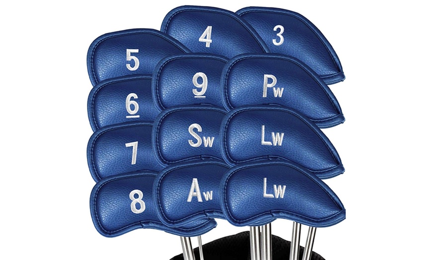 Image 2: One or Two Sets of 12-Piece Golf Club Head Covers