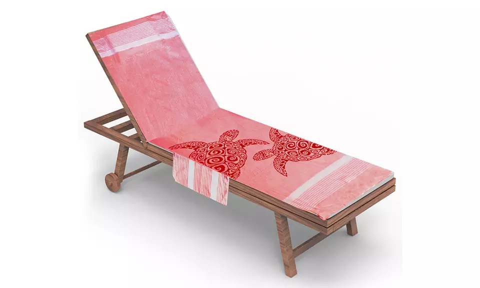 Telo mare in cotone con cuscino removibile e tasche portaoggetti