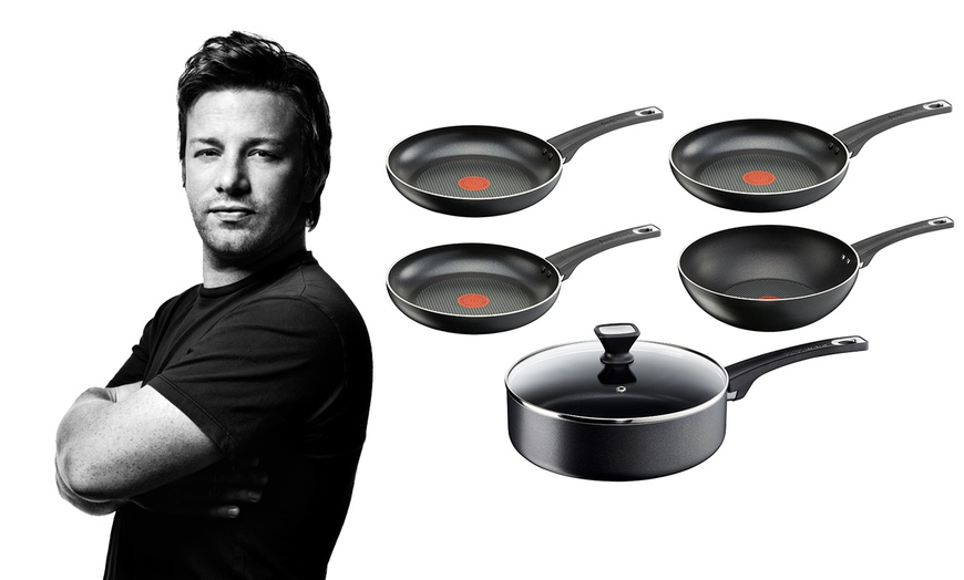 Image 1: Five Tefal Jamie Oliver Pans