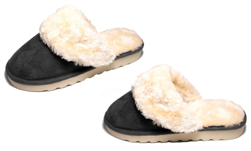 Image 3: Women's Faux Fur Mules