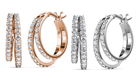 1 o 2 paia di orecchini Duo Circlet realizzati con cristalli Swarovski®, disponibili in 2 colori