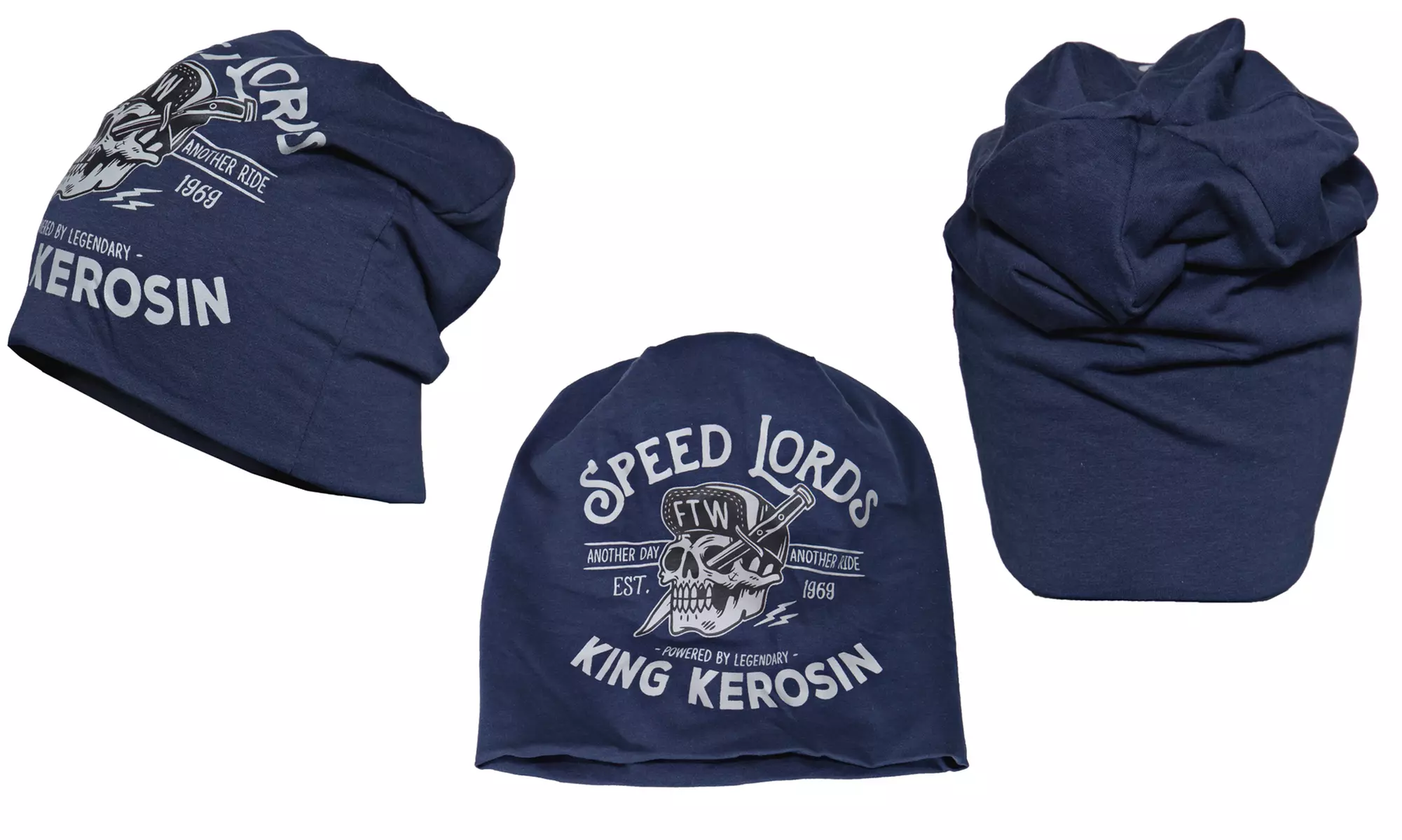 Bonnet imprimé 100% coton style rock King Kerosin - Second Medium