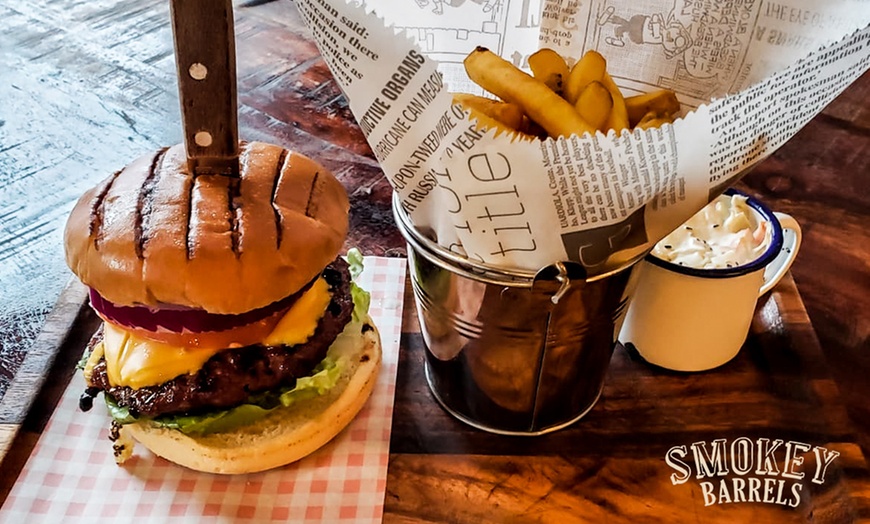 Image 1: Smokin' Barrel Burger with Drink