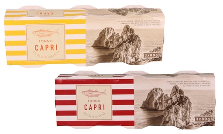 Fino a 32 confezioni di tonno Capri disponibili in 2 tipologie