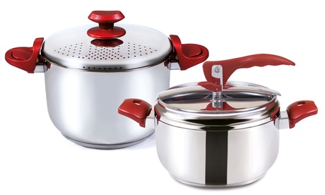 Pentola a pressione o con coperchio scolapasta Casa Collection, in acciaio inox 18/10