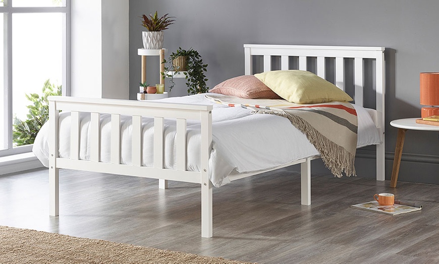 Image 11: Aspire Solid Wood Shaker Bed Frame with Optional Mattress