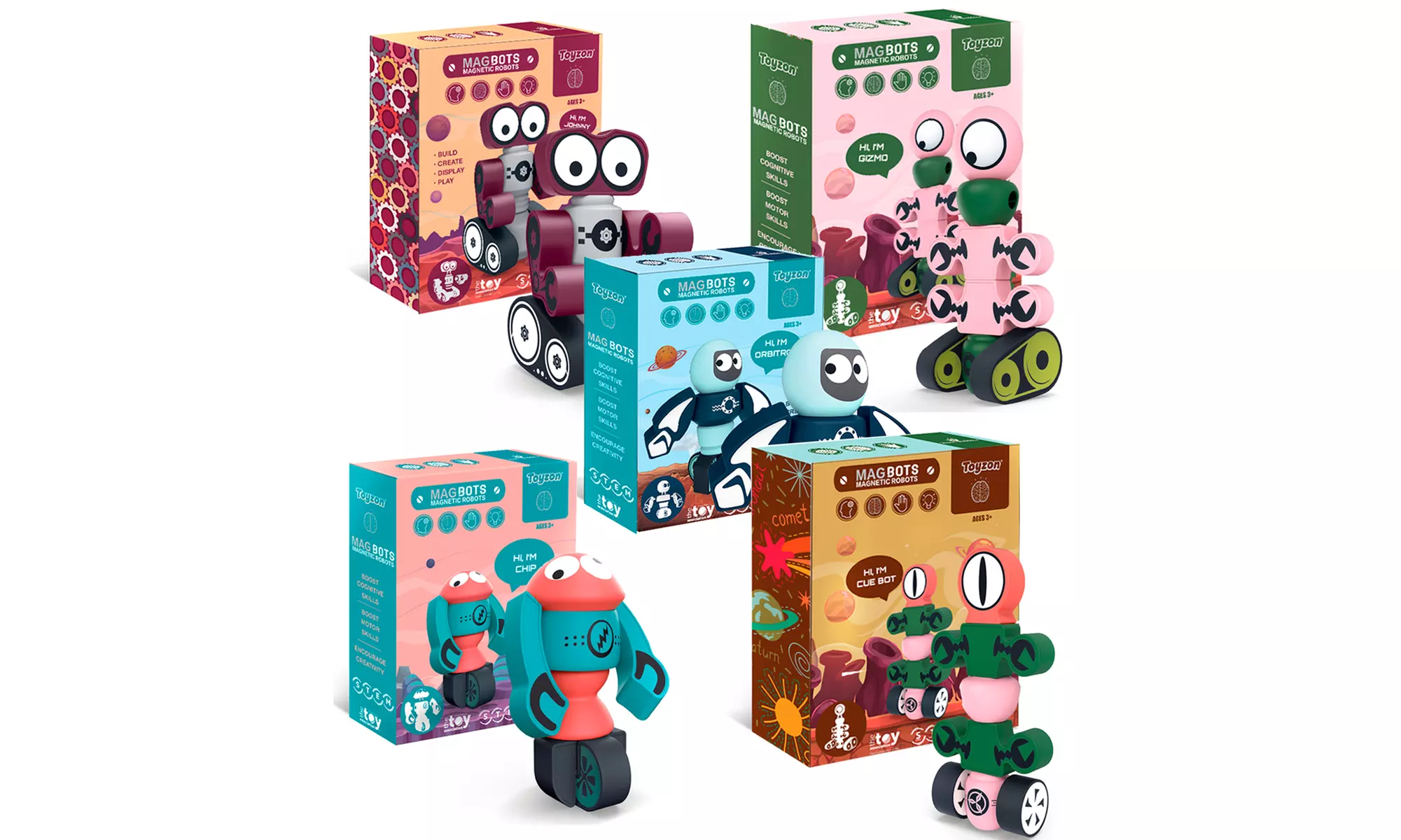 Magnetic Robot 3D Puzzles STEM Toy Set (5-Pack) - Primary Image