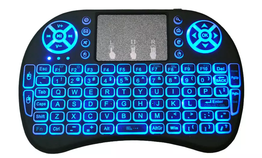 Image 5: Draadloos QWERTY mini-toetsenbord met achtergrondverlichting en pad