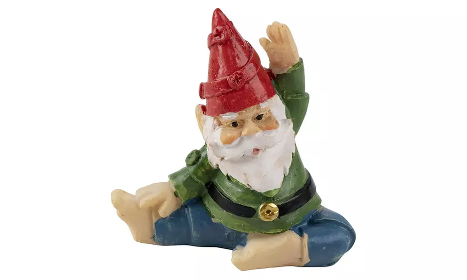 4 u 8 minignomos decorativos haciendo posturas de yoga para interiores o exteriores - Second Medium