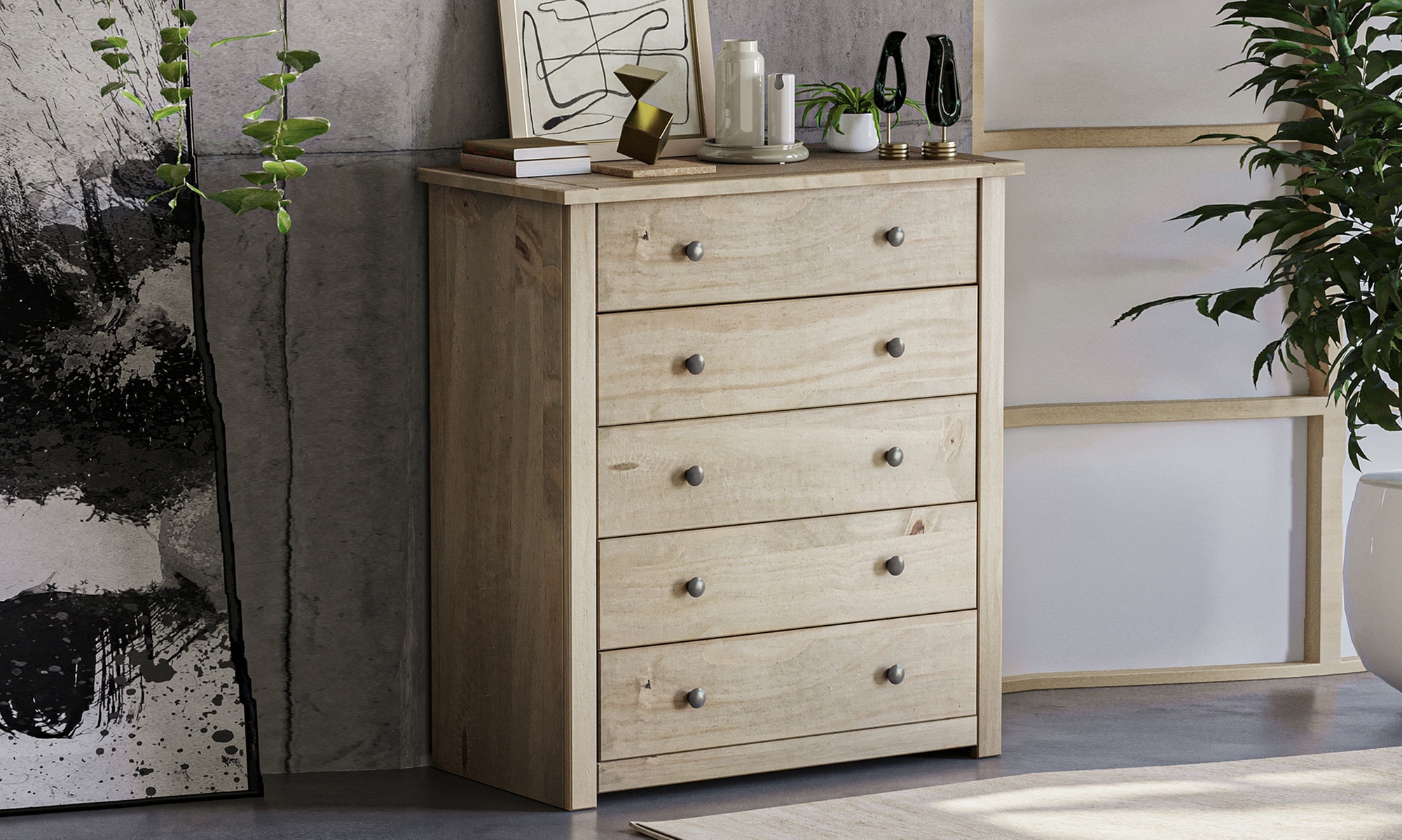 Panama Solid Pine Wood Bedroom Storage Furniture